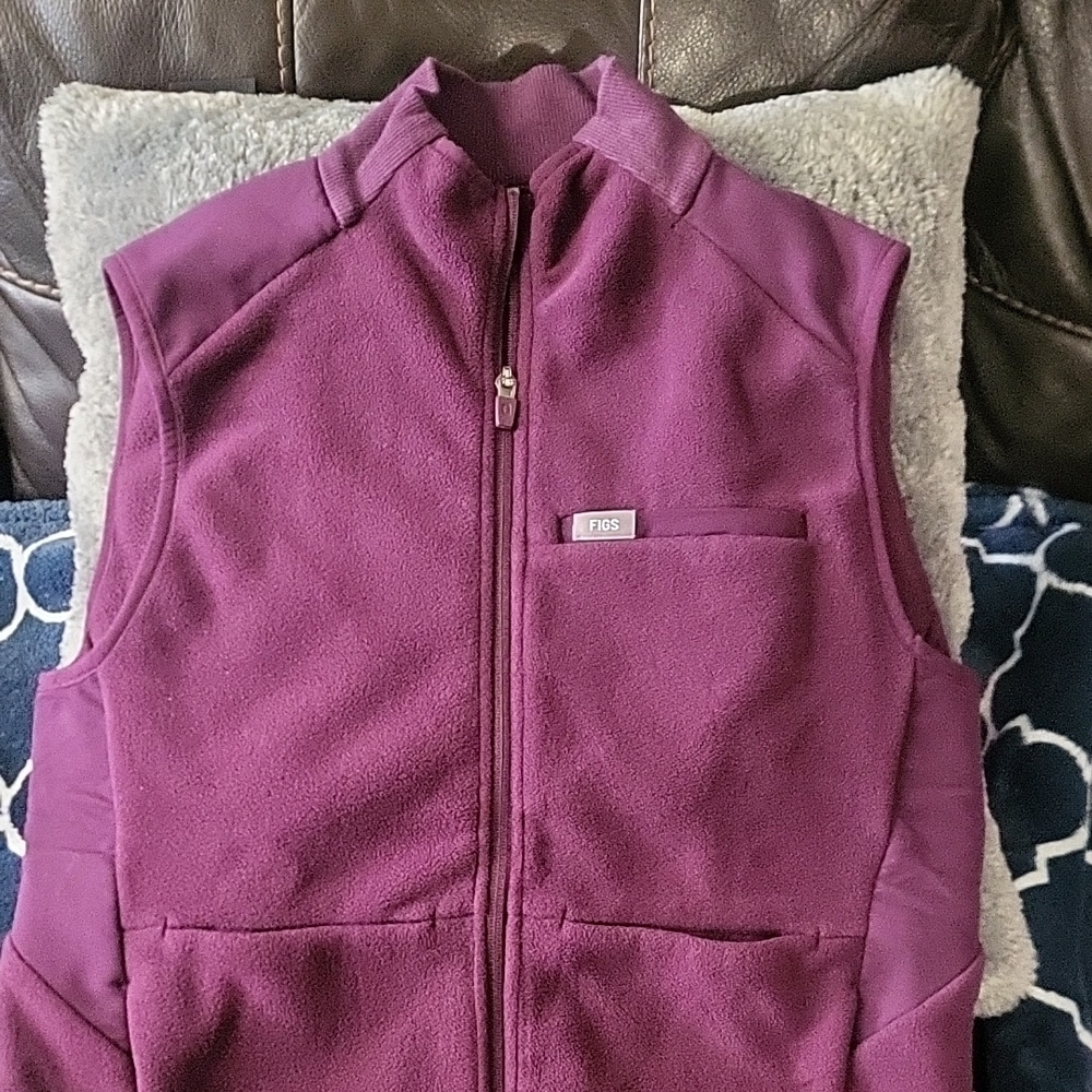 Figs Purple Fleece Vest